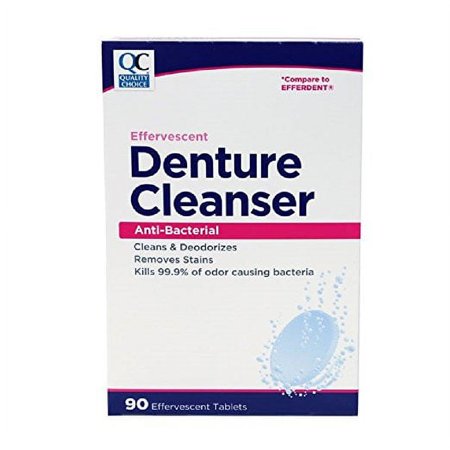 5 Pack Quality Choice Denture Cleanser Anti-Bacterial Tablets 90 count Each