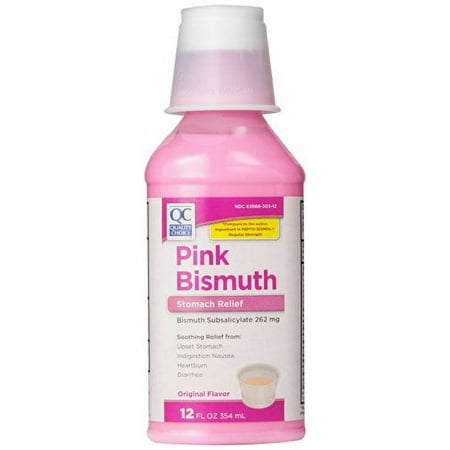 5 Pack - Quality Choice Regular Strength Pink Bismuth Liquid 12 fl oz Each