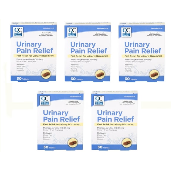 5 Pack Quality Choice Urinary Pain Relief, 30 Tablets