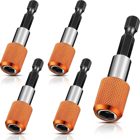5 Pack Quick Change Bit Holder, 1/4" Magnetic Hex Shank Drill Bit for Screwdriver Bits Nuts Drills Socket Driver Adapter