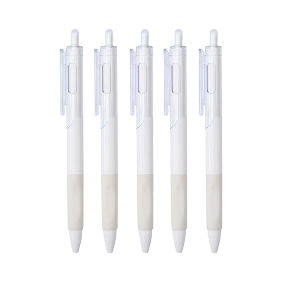 5-Pack Quick-Dry Gel Pens, 0.5mm Fine Point with Frosted Non-Slip Grip, Black Ink for Fast Note-Taking and Exams, Essential for Campus and Office