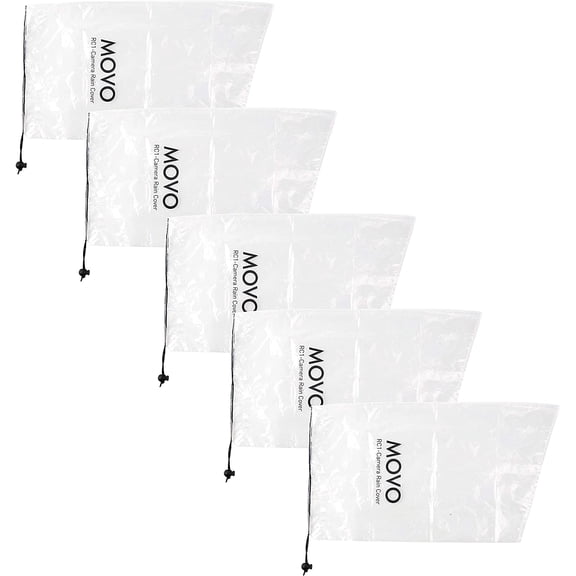 5 Pack) RC1 Clear Rain Cover for DSLR Camera and Lens up to 18" Long