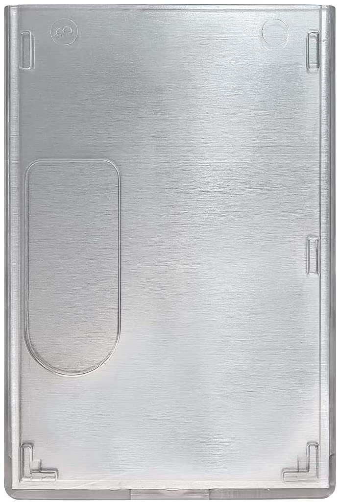 5 Pack - RFID Blocking Rigid Shielded 2-Card Badge Holder - Double Sided I'D Card Protector with Thumb Slide Removal - Horizontal or Vertical Orientation by Specialist ID