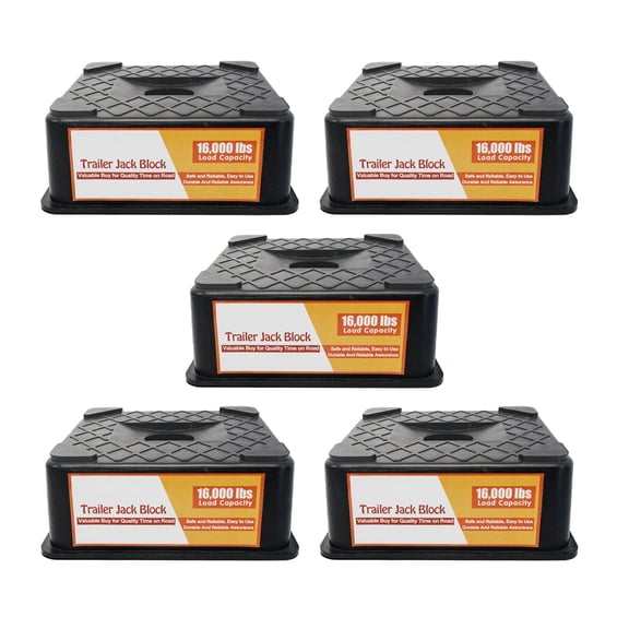 5 Pack RV Stabilizer Jack Blocks, Heavy Duty Trailer Jack Support Pads, 16000 Lbs Capacity, for 5th Wheel & Scissor Stabilizer Jacks
