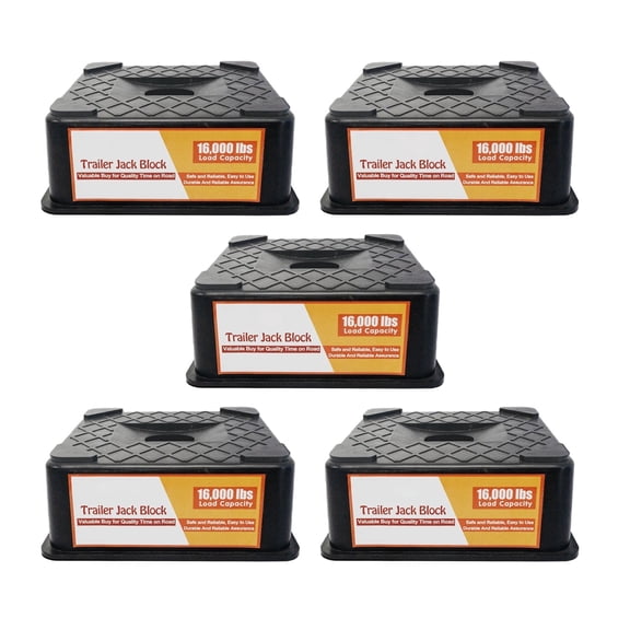 5 Pack RV Stabilizer Jack Blocks, Heavy Duty Trailer Jack Support Pads, 16000 Lbs Capacity, for 5th Wheel & Scissor Stabilizer Jacks