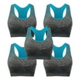 thumbnail image 1 of 5 Pack Racerback Sports Bras for Women Medium Support Padded Wireless Seamless Workout Gym Activewear Bra, 1 of 7