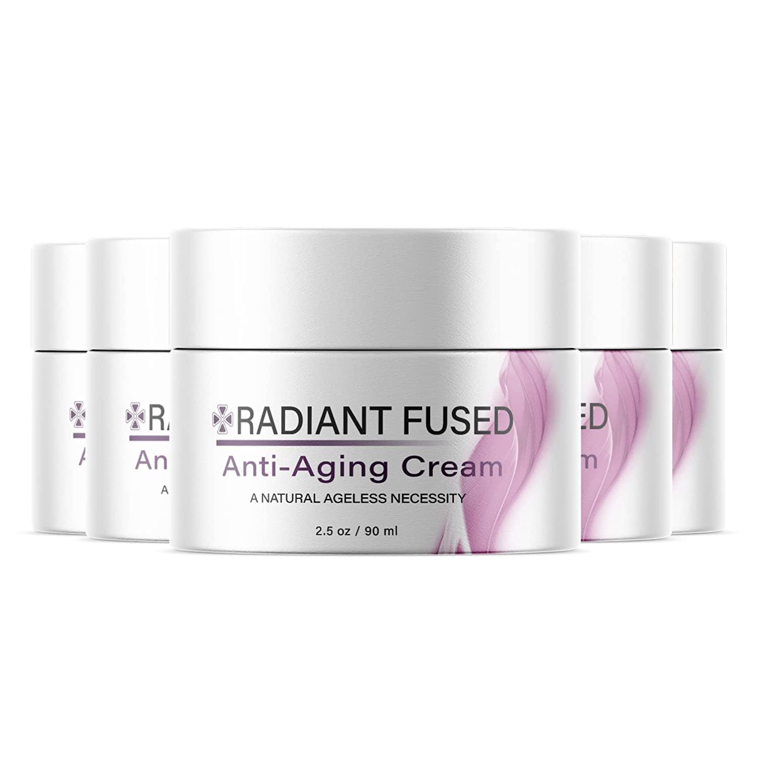 (5 Pack) Radiant Fused - Anti-Aging Face Cream - Ageless Moisturizer with Purified Water in Ingredients - Hydration and Deep Conditioning for All Skin Types