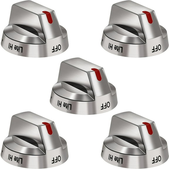 5 Pack Range Knobs Compatible with DG64-00473A, Burner Control Dial Replacement for Select Samsung Gas Range Models
