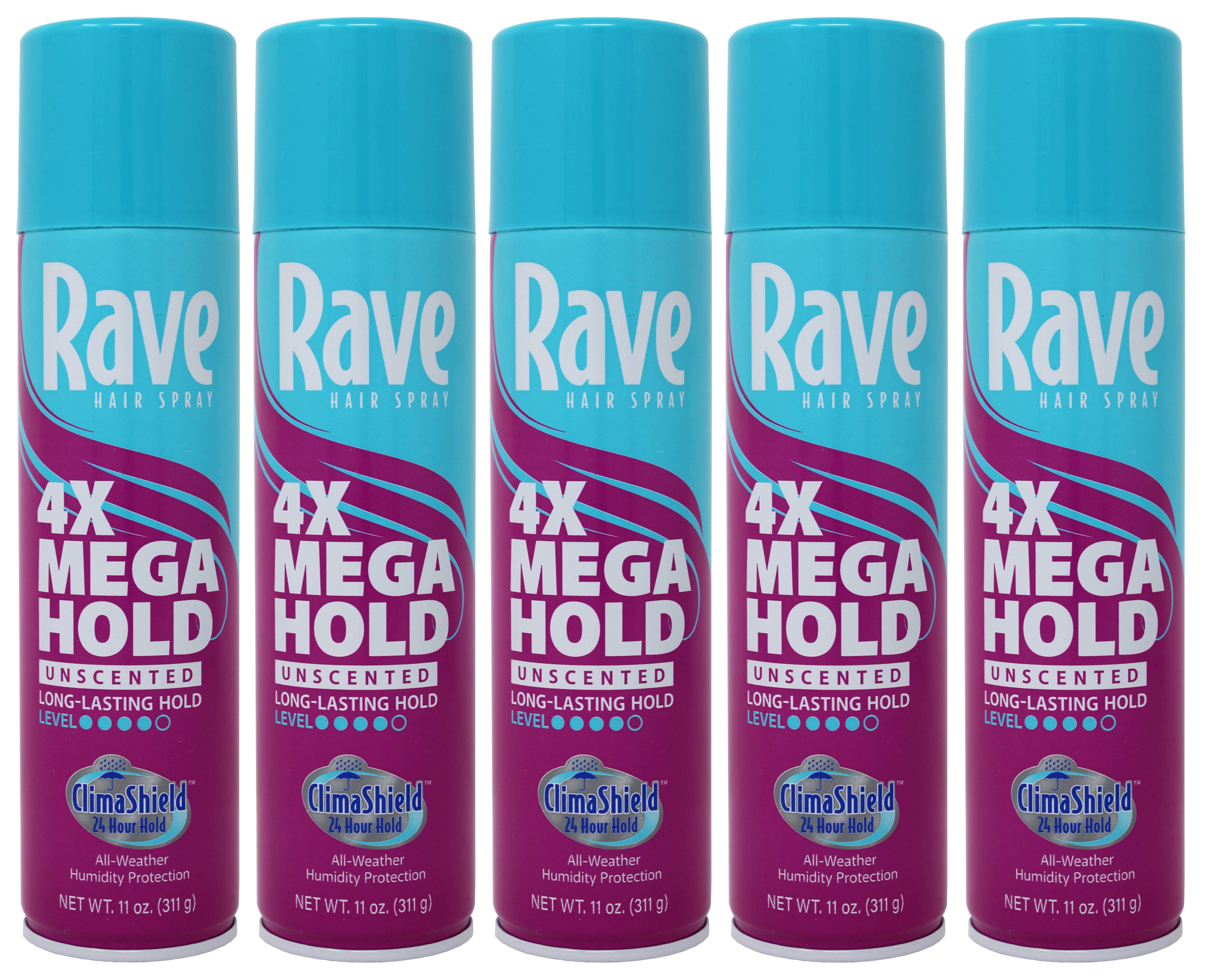 happy断捨離：コンセントレイト、カーミングフォーム 5 Pack Rave 4X Mega Aerosol Hairspray, ClimaShield Hair Protectant
