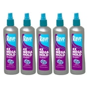 5 Pack Rave 4X Mega Hairspray with Clima Shield Unscented 11oz Each