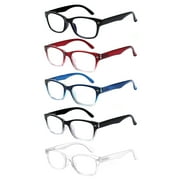 VIDEBLA 5 Pack Reading Glasses Blue Light Blocking Eyeglasses Colorful Readers for Women Men