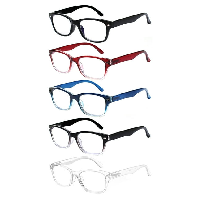 5 Pack Reading Glasses Blue Light Blocking Eyeglasses Colorful Readers
