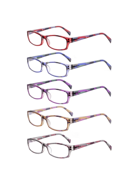 5 Pack Reading Glasses for Men and Women Blue Light Blocking Readers Fashion Computer Eyeglasses