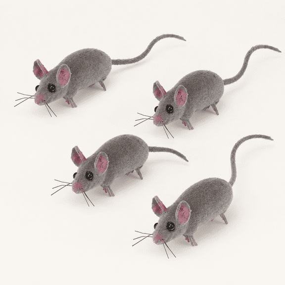 5 Pack Realistic Halloween Fake Mice, Terror Fake Rat Model Figurines, Small Prank Joke Prop for Halloween Party Decoration
