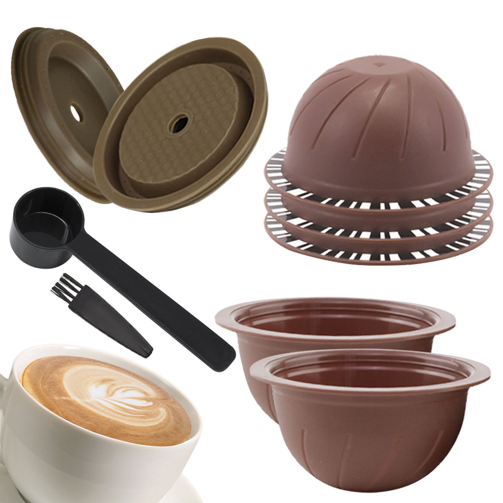 5-Pack Refillable Coffee Capsule Set, Five Refillable Capsules, Two ...