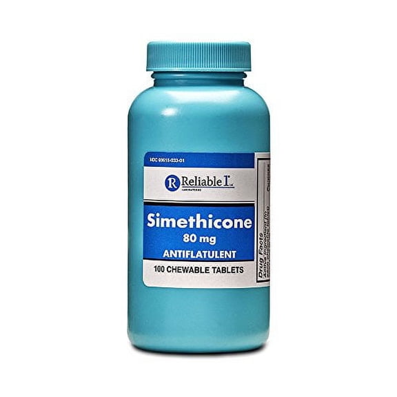 Reliable 1 Simethicone Anti-Gas Peppermint Antiflatulent, 100ct, 5-Pack