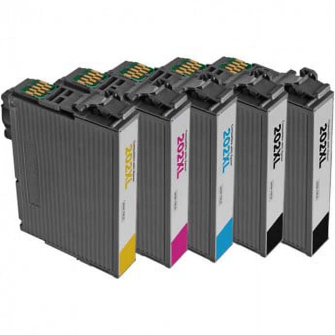 5 Pack: Remanufactured Epson 202XL ink cartridges - high capacity set of 5 ink cartridges (for use un Epson Expression XP-5100 / WorkForce WF-2860) - image 1 of 1