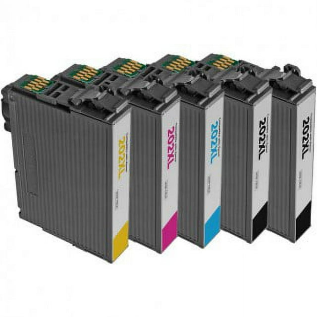 5 Pack: Remanufactured Epson 202XL ink cartridges - high capacity set of 5 ink cartridges (for use un Epson Expression XP-5100 / WorkForce WF-2860)