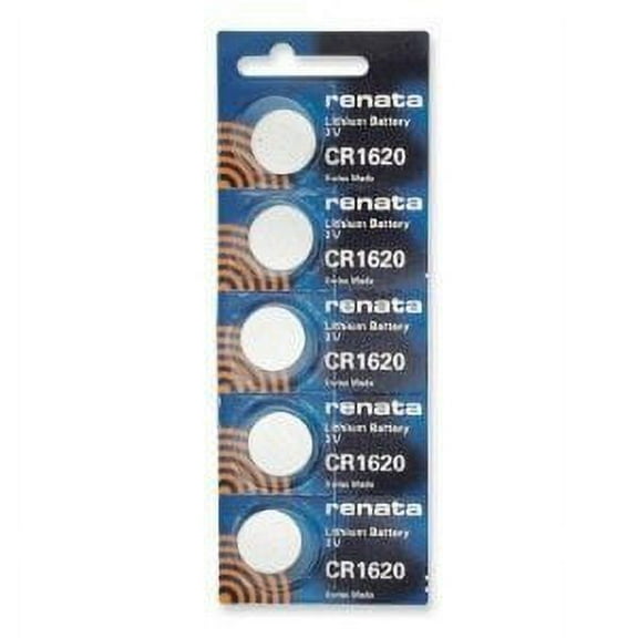 5 Pack, Renata-CR1620-3V-Lithium-Battery