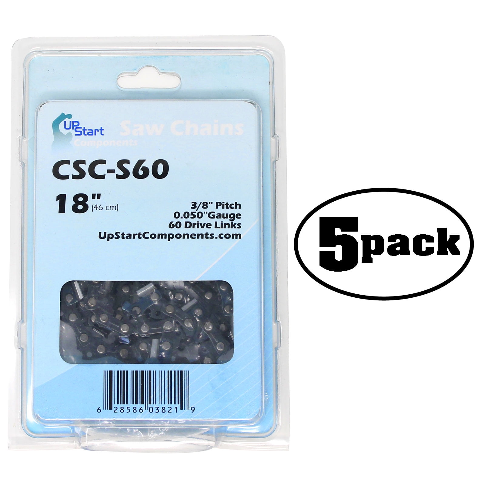 5 Pack Replacement 18-Inch Semi Chisel Chainsaw Chain for Wen 3818 ...