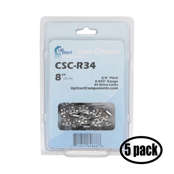 5 Pack Replacement 8-Inch Micro Lite R34 90PX Low Profile Chainsaw Chain for Remington RM0818BPS Chainsaw (8" Length, 3/8" Pitch, 0.043" Gauge, 34 Drive Links)