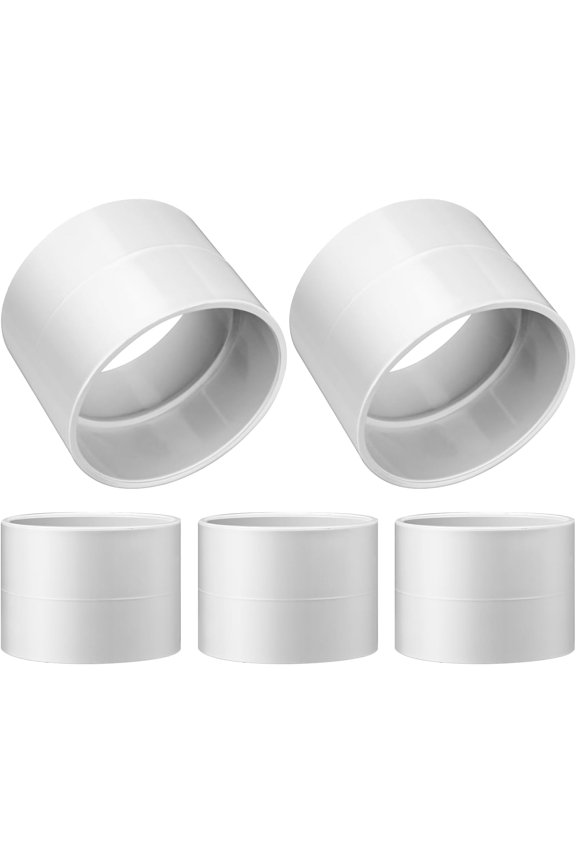 5 Pack Replacement Central Vacuum 2" PVC Stop Coupling Fitting Used for Rough
