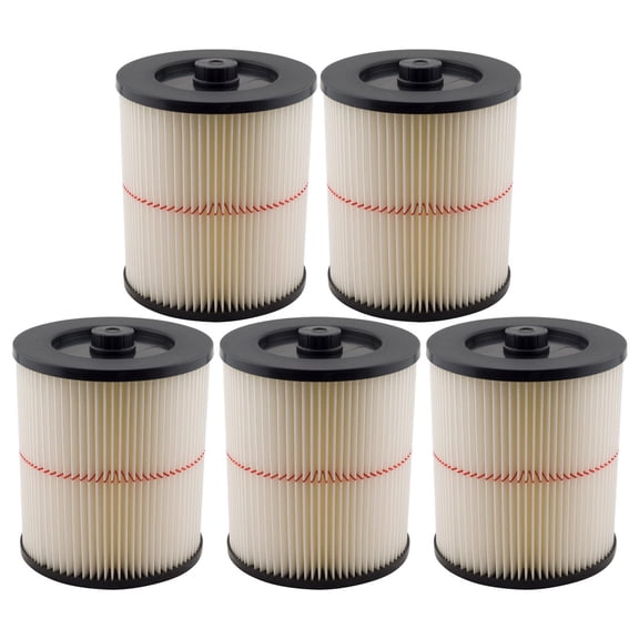 5 Pack Replacement Filters 17816 Compatible with Shop Vac Craftsman 9-17816, Fits Most 5 Gallon and Larger Wet/Dry Vacs