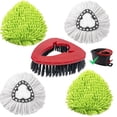 thumbnail image 1 of 5-Pack Replacement Heads Compatible with O-Cedar EasyWring System, 2 Mop Heads 1 Scrub Brush and 2 Chenille Dusters Only Fits Triangle Spin Mops, 1 of 7