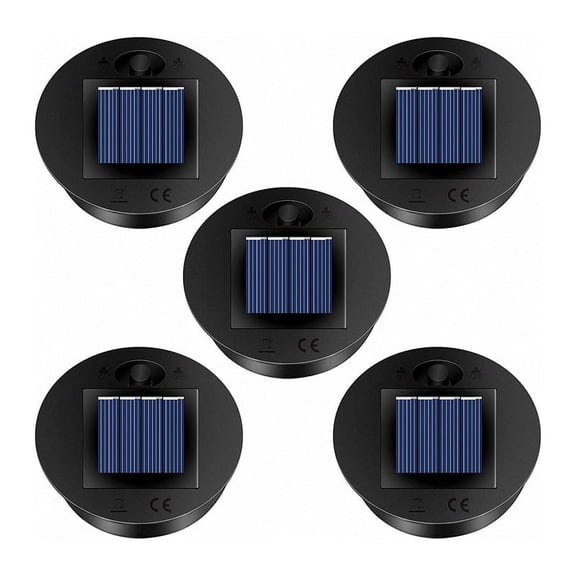 5 Pack Replacement Solar Light Parts(Top Size 2.76 inches, Bottom Size 2.36 inches),7 Lumens Warm White LED Waterproof