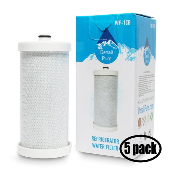 5-Pack Replacement for Frigidaire FRS6LR5EM8 Refrigerator Water Filter - Compatible with Frigidaire WF1CB, WFCB Fridge Water Filter Cartridge