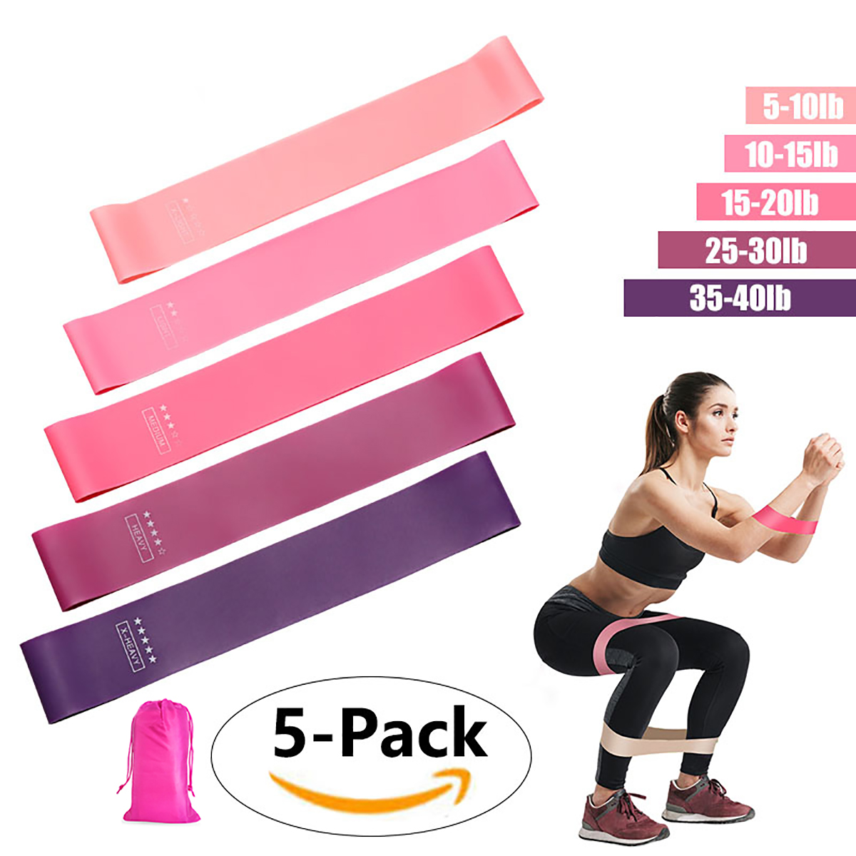 5 Pack Resistance Bands Set,Resistance Loop Booty Band for Home Fitness