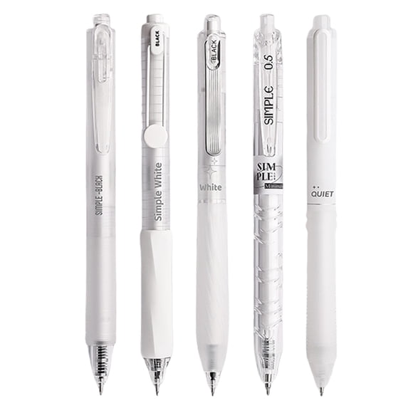 5 Pack Retractable Black Ink Gel Pens, Dienrx Portable Quick Dry Writing Pens For Paperwork & Adult Daily Writing, 0.5Mm Point Smooth Consistent Writing