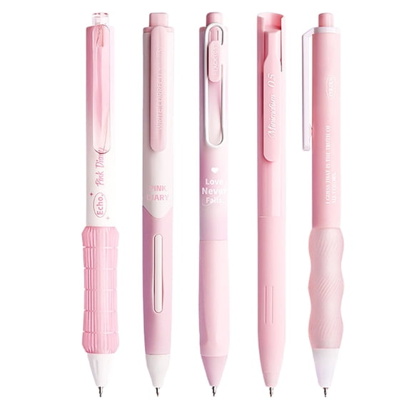 5 Pack Retractable Black Ink Gel Pens, Dienrx Portable Quick Dry Writing Pens For Paperwork & Adult Daily Writing, 0.5Mm Point Smooth Consistent Writing