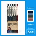 thumbnail image 1 of 5-Pack Retractable Colored Gel Pens, Quick Dry Ink 0.5mm Vintage Pen, for  Planner Drawing, 1 of 4