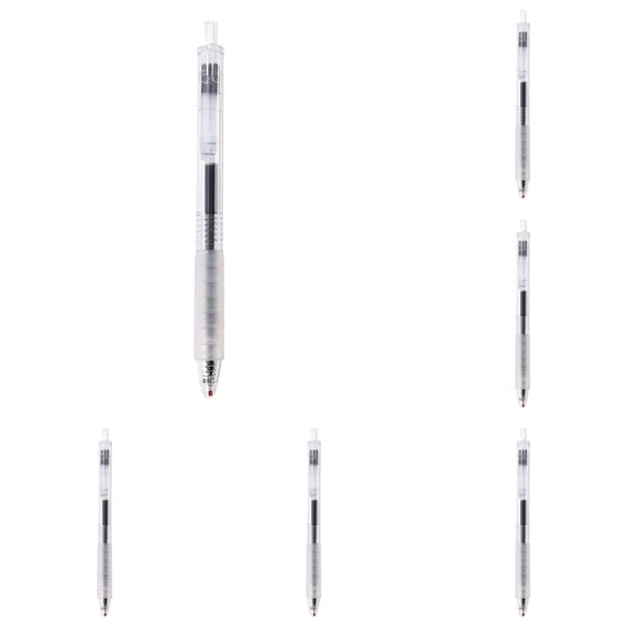 5 Pack Retractable Gel Pens 0.5mm, Cloud Grip Fast Dry Black Ink, ST Tip Smooth Writing No Smear Click Pens for Journaling - Black Ink