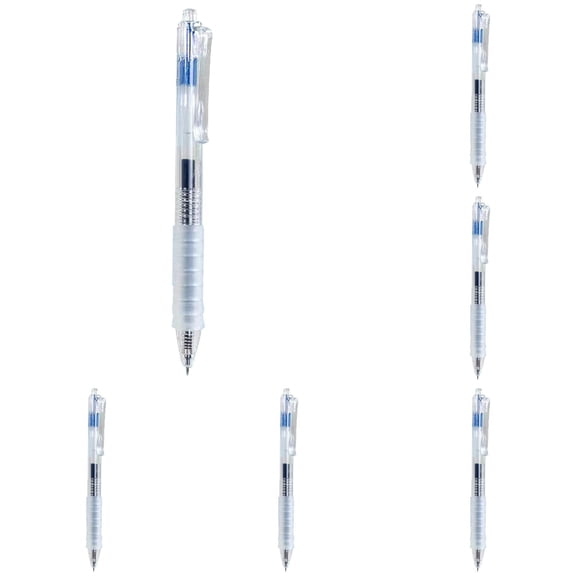 5 Pack Retractable Gel Pens 0.5mm, Cloud Grip Fast Dry Black Ink, ST Tip Smooth Writing No Smear Click Pens for Journaling - Blue Ink
