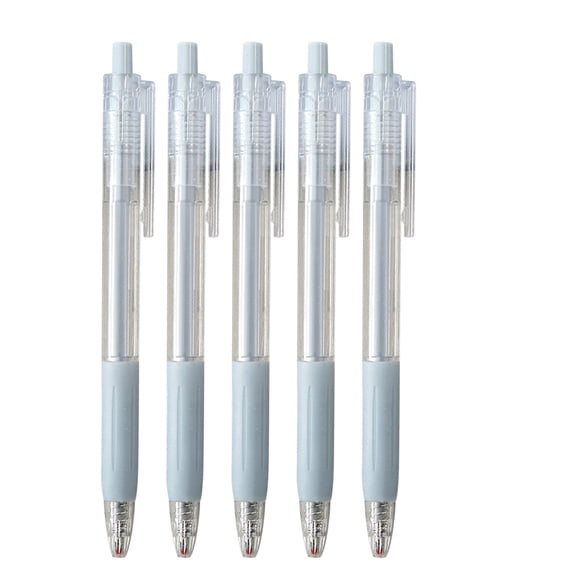5 Pack Retractable Gel Pens,Gray Barrel, Medium Point (0.5mm), Gray Gel Ink Pens for Home, Office, Journaling, Writing, Note-Taking, Teacher Supplies