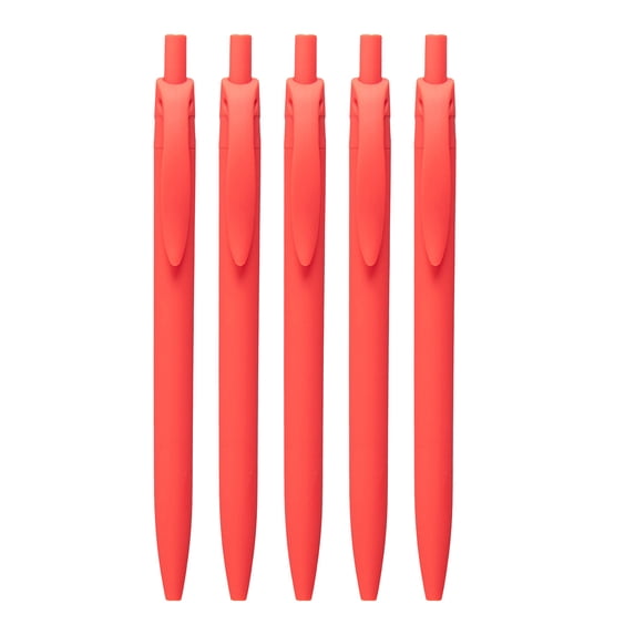 5 Pack Retractable Silent Gel Pens,Red Barrel, Medium Point (0.5mm), Quick Dry Red Gel Ink Pens for Home, Office, Journaling, Writing, Note-Taking, Teacher Supplies
