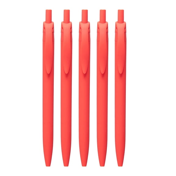5 Pack Retractable Silent Gel Pens,Red Barrel, Medium Point (0.5mm), Quick Dry Red Gel Ink Pens for Home, Office, Journaling, Writing, Note-Taking, Teacher Supplies