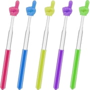 5 Pack Retractable Teacher Pointer Stick, szgwtk Telescope Mini Extendable Pointer Finger Stick with Anti Slip Grip, 5 Candy-Colored Tips, for Classroom Reading and Presentation Whiteboard