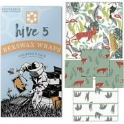 5 Pack Reusable Beeswax Organic Food Sandwich Wrapping Paper Covers Set 3S,1M,1L