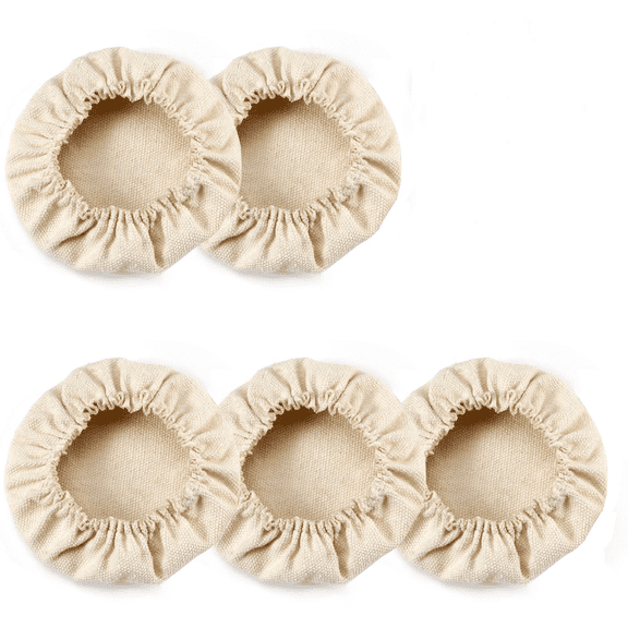 5 Pack Reusable Sourdough Starter Jar Covers, Elastic Cloth Fermentation Covers for Dough Rising, Breathable Fabric Lids for Bread Proofing Jars, Fits 3-4 Inch Wide Mouth Containers