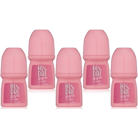 5 Pack Revlon Hi & Dri Powder Fresh Roll-on Antiperspirant & Deodorant 1.7 Oz Ea