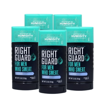 5 Pack - Right Guard Humidity Breaker Antiperspirant & Deodorant for Men, Invisible Solid, 72HR Odor Control, Cold Front Scent, 2.5 OZ