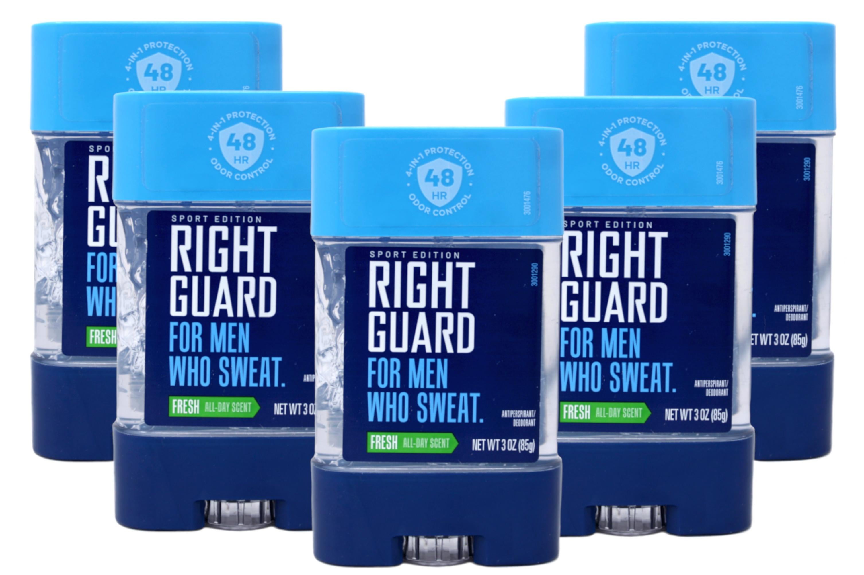 5 Pack Right Guard Sport Fresh Clear Gel Deodorant 3 Oz Each