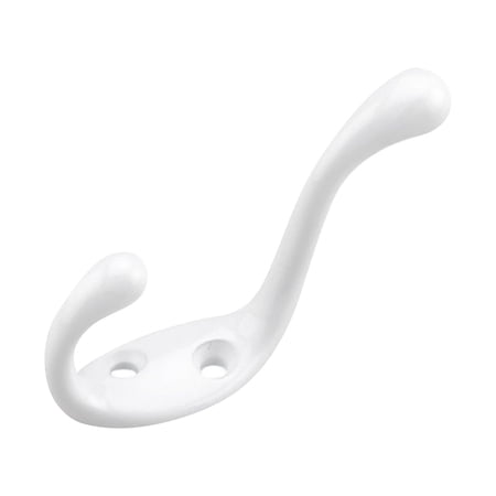5 Pack Rok Hardware Heavy Duty Coat Hook, 3-1/2", White