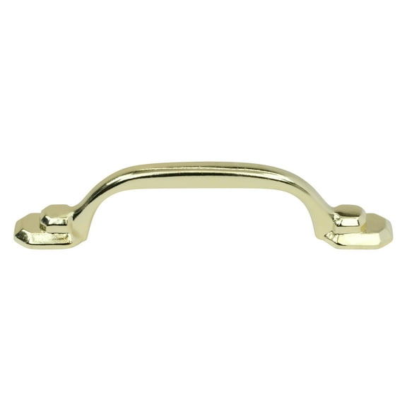 5 Pack Rok Hexa Style 3-Inch Center To Center Traditional Arched Cabinet Pull/Handle, Brass