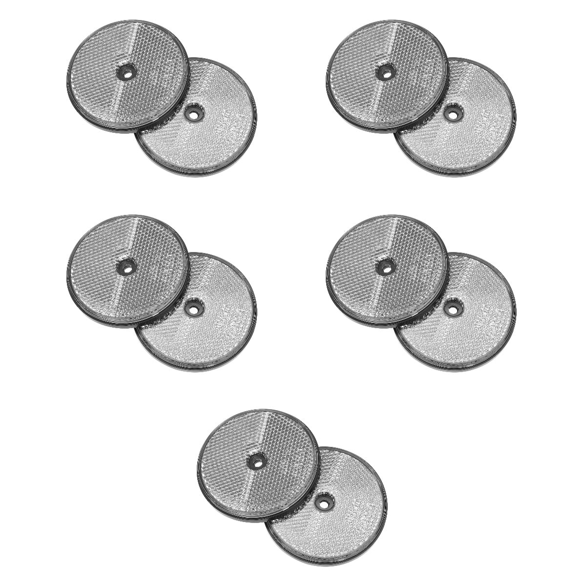 5 Pack Round Reflector Automotive Trailer Reflective Tape Cars Silver