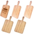 thumbnail image 1 of 5 Pack Rubberwood Cutting Board Bulk Wooden Serving Tray Kitchen Chopping Boards with Handle for Laser Engraving Gift (13.8 x 7 Inch), 1 of 7