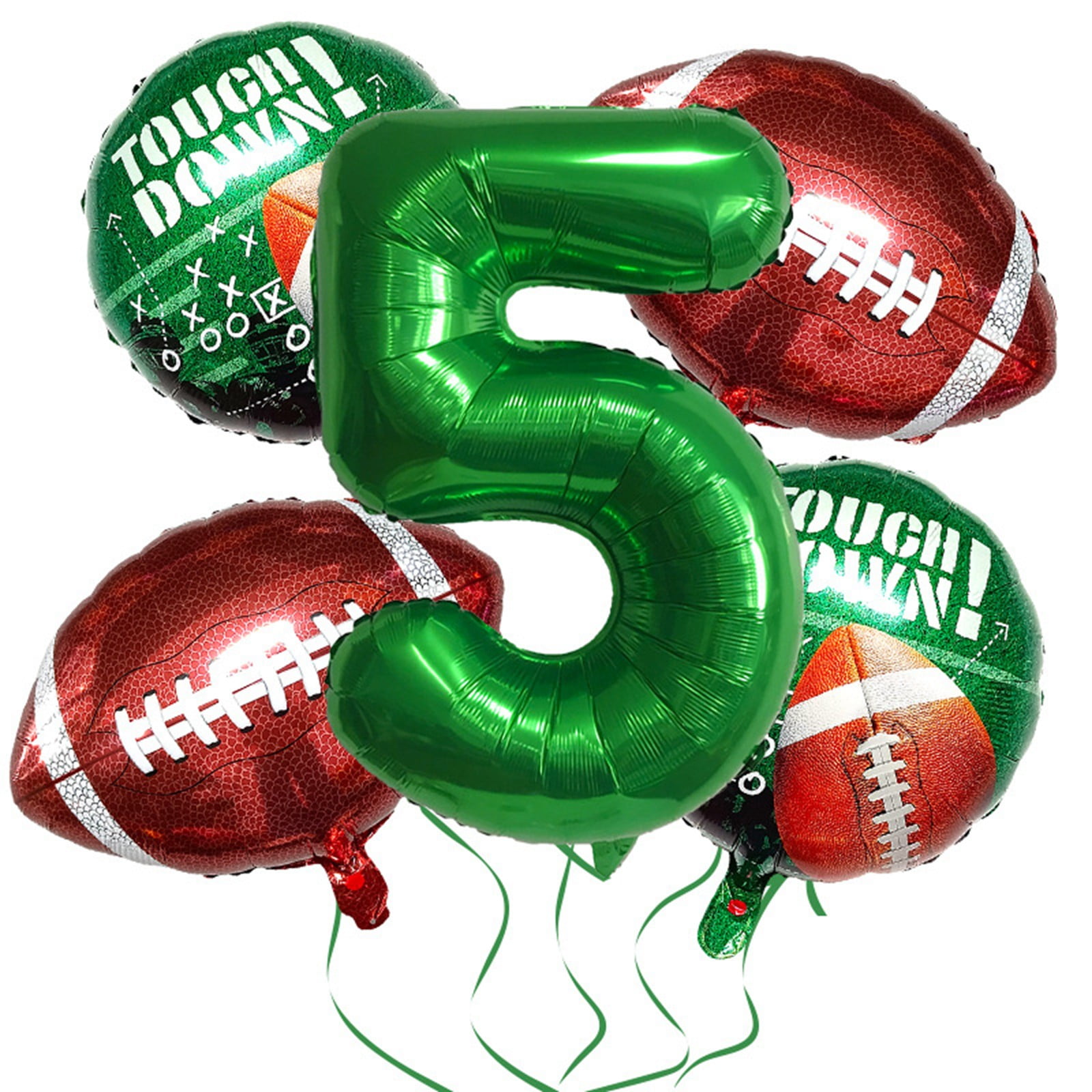 5 Pack Rugby Foil Balloons Helium Mylar Football Field Balloons For